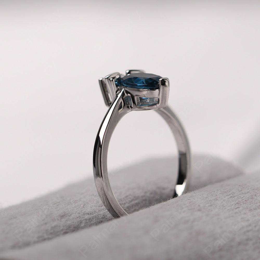 Oval Cut London Blue Topaz Bee Ring - Palmary