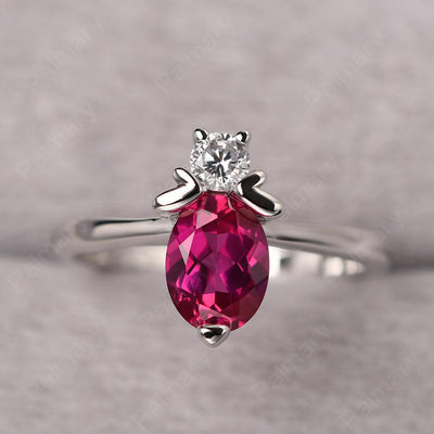 Oval Cut Ruby Bee Ring - Palmary