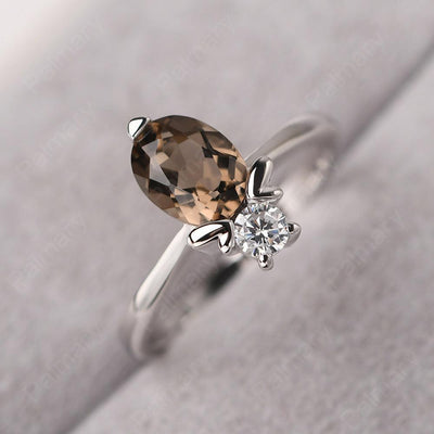 Oval Cut Smoky Quartz  Bee Ring - Palmary