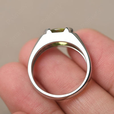 East West Oval Cut Peridot Ring - Palmary