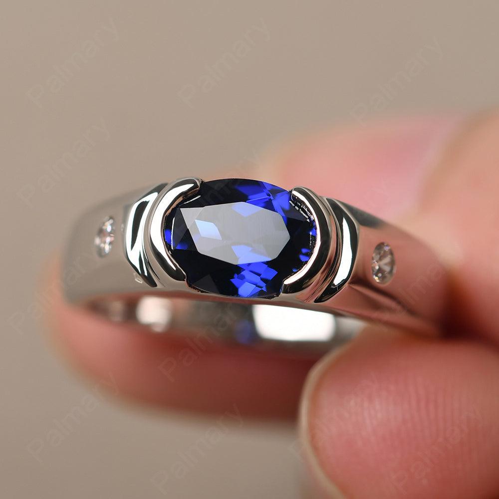 East West Oval Cut Sapphire Ring - Palmary