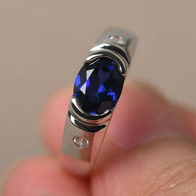 East West Oval Cut Sapphire Ring - Palmary