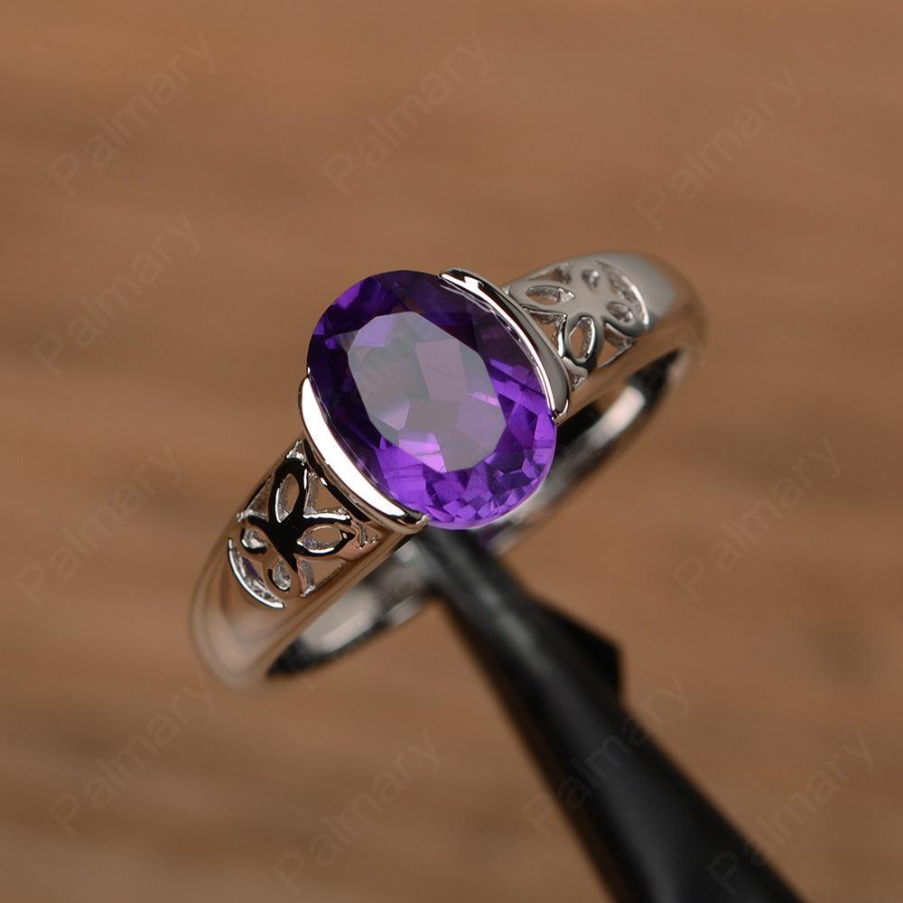 Oval Vintage Amethyst Engagement Rings - Palmary