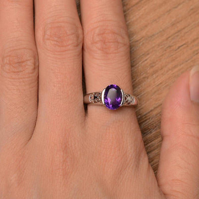 Oval Vintage Amethyst Engagement Rings - Palmary