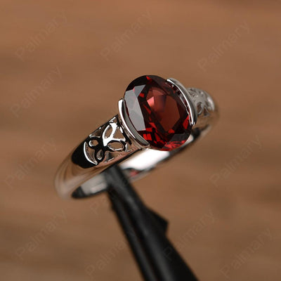 Oval Vintage Garnet Engagement Rings - Palmary