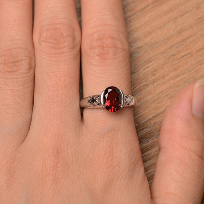 Oval Vintage Garnet Engagement Rings - Palmary