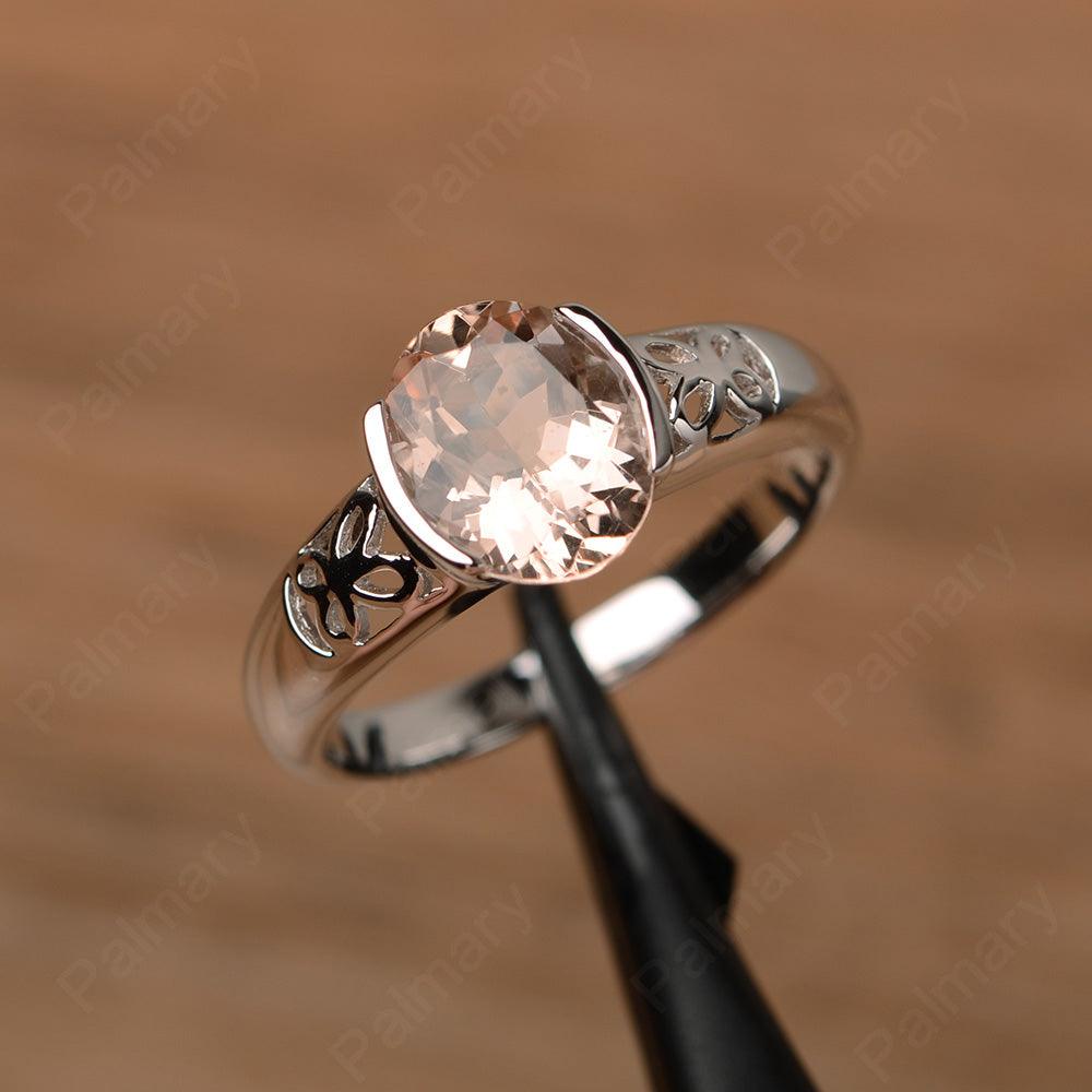 Oval Vintage Morganite Engagement Rings - Palmary