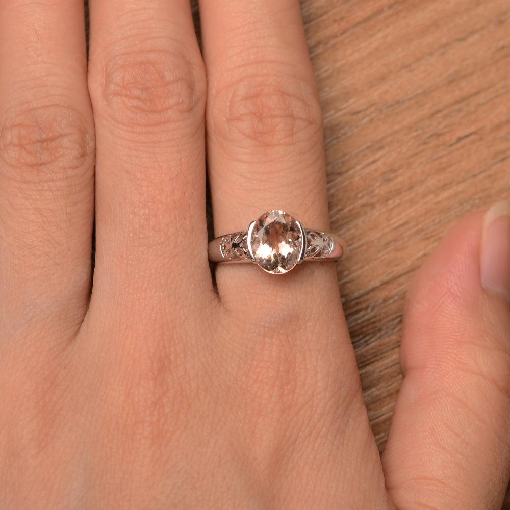 Oval Vintage Morganite Engagement Rings - Palmary