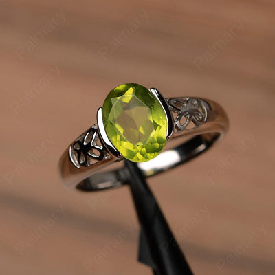 Oval Vintage Peridot Engagement Rings - Palmary