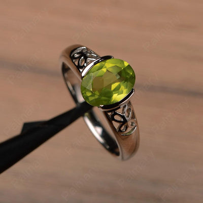 Oval Vintage Peridot Engagement Rings - Palmary