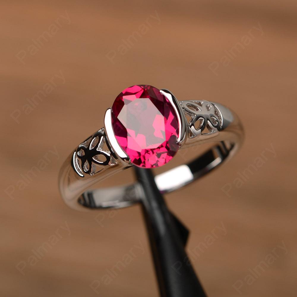 Oval Vintage Ruby Engagement Rings - Palmary