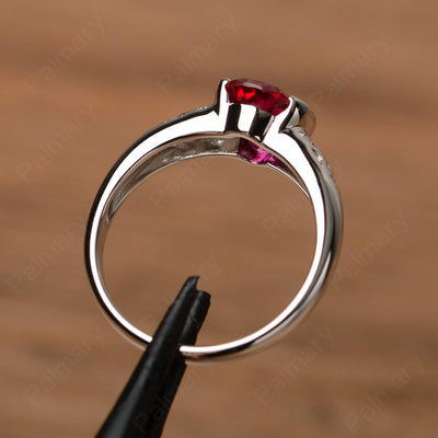 Oval Vintage Ruby Engagement Rings - Palmary