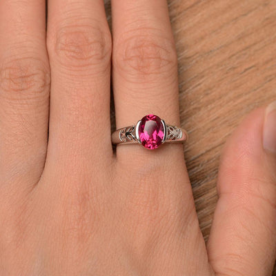 Oval Vintage Ruby Engagement Rings - Palmary