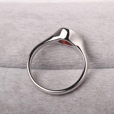 Bezel Setting Horizontal Garnet Ring - Palmary