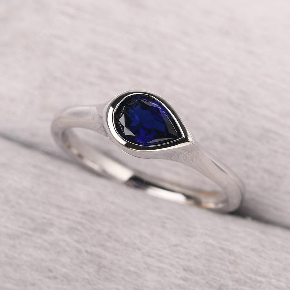 Bezel Setting Horizontal Sapphire Ring - Palmary