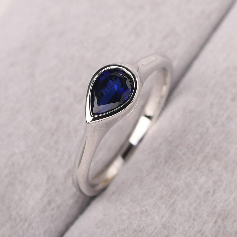 Bezel Setting Horizontal Sapphire Ring - Palmary