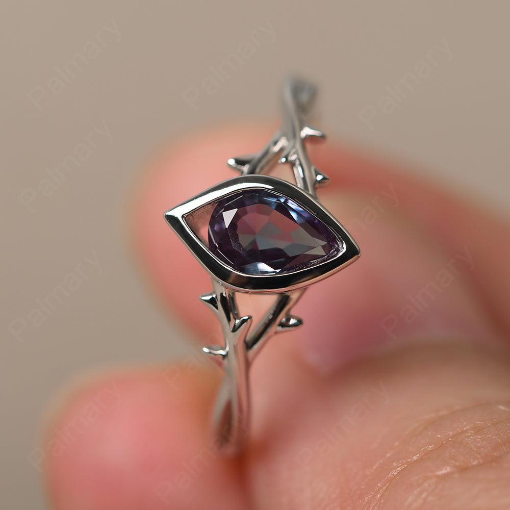 Bezel Setting Pear Shaped Alexandrite Ring - Palmary