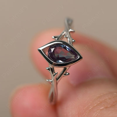 Bezel Setting Pear Shaped Alexandrite Ring - Palmary