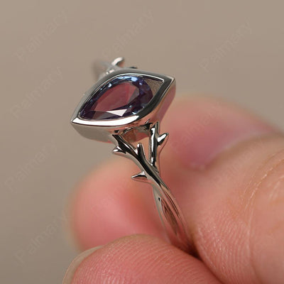 Bezel Setting Pear Shaped Alexandrite Ring - Palmary
