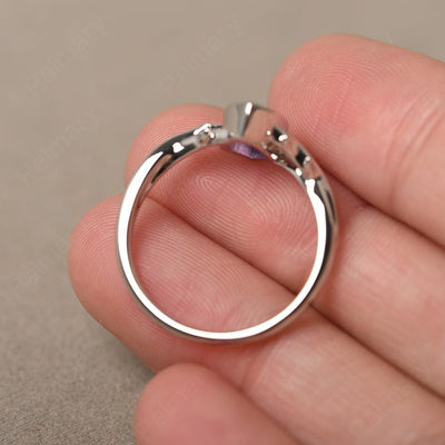 Bezel Setting Pear Shaped Amethyst Ring - Palmary