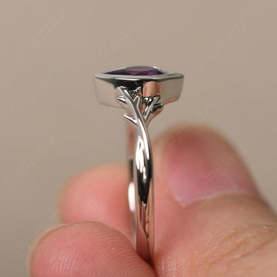 Bezel Setting Pear Shaped Amethyst Ring - Palmary