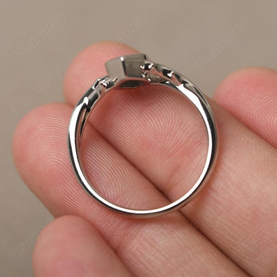 Bezel Setting Pear Shaped Black Spinel Ring - Palmary