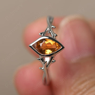 Bezel Setting Pear Shaped Citrine Ring - Palmary