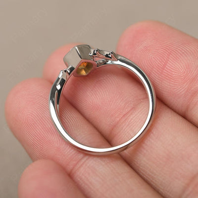 Bezel Setting Pear Shaped Citrine Ring - Palmary