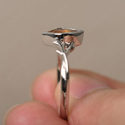 Bezel Setting Pear Shaped Citrine Ring - Palmary