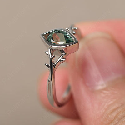 Bezel Setting Pear Shaped Green Sapphire Ring - Palmary