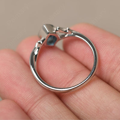 Bezel Setting Pear Shaped London Blue Topaz Ring - Palmary