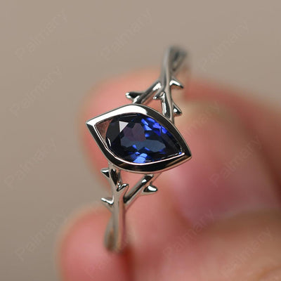 Bezel Setting Pear Shaped Sapphire Ring - Palmary