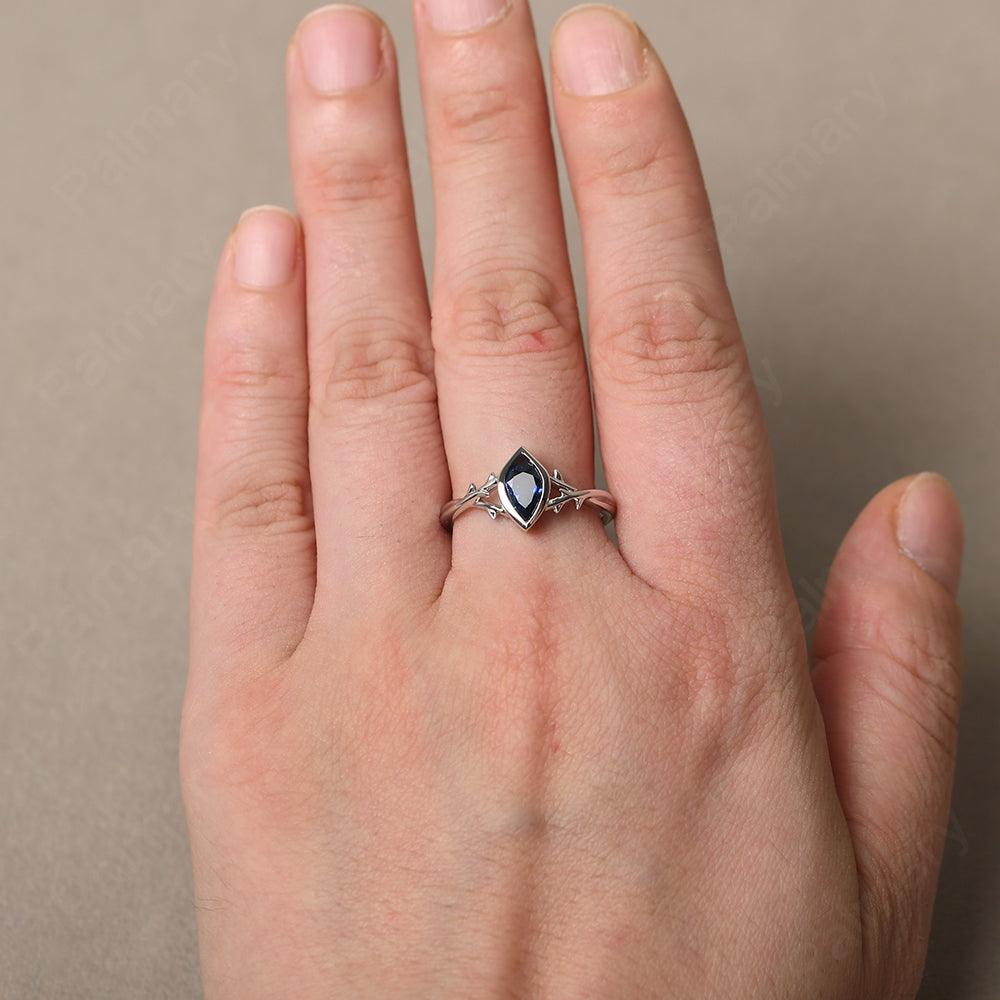 Bezel Setting Pear Shaped Sapphire Ring - Palmary
