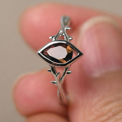 Bezel Setting Pear Shaped Smoky Quartz  Ring - Palmary