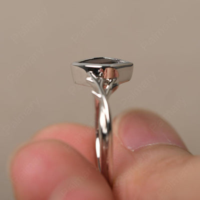 Bezel Setting Pear Shaped Smoky Quartz  Ring - Palmary