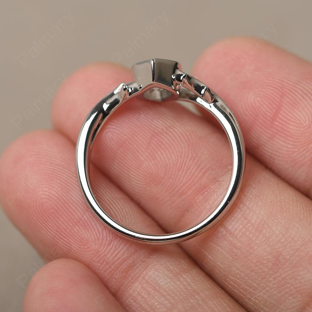 Bezel Setting Pear Shaped White Topaz Ring - Palmary