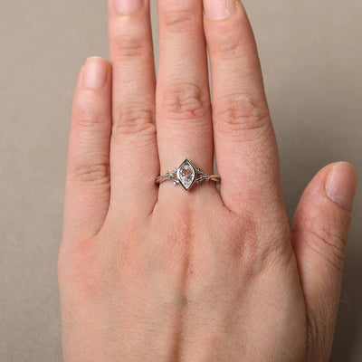 Bezel Setting Pear Shaped White Topaz Ring - Palmary