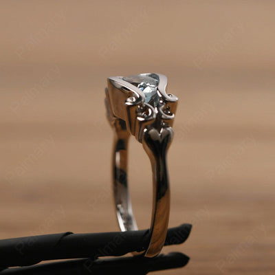 East West Pear Shaped Vintage Aquamarine Ring - Palmary