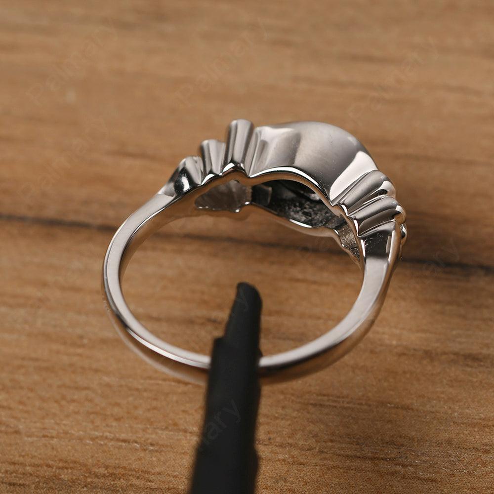East West Pear Shaped Vintage Black Spinel Ring - Palmary