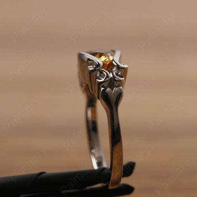 East West Pear Shaped Vintage Citrine Ring - Palmary