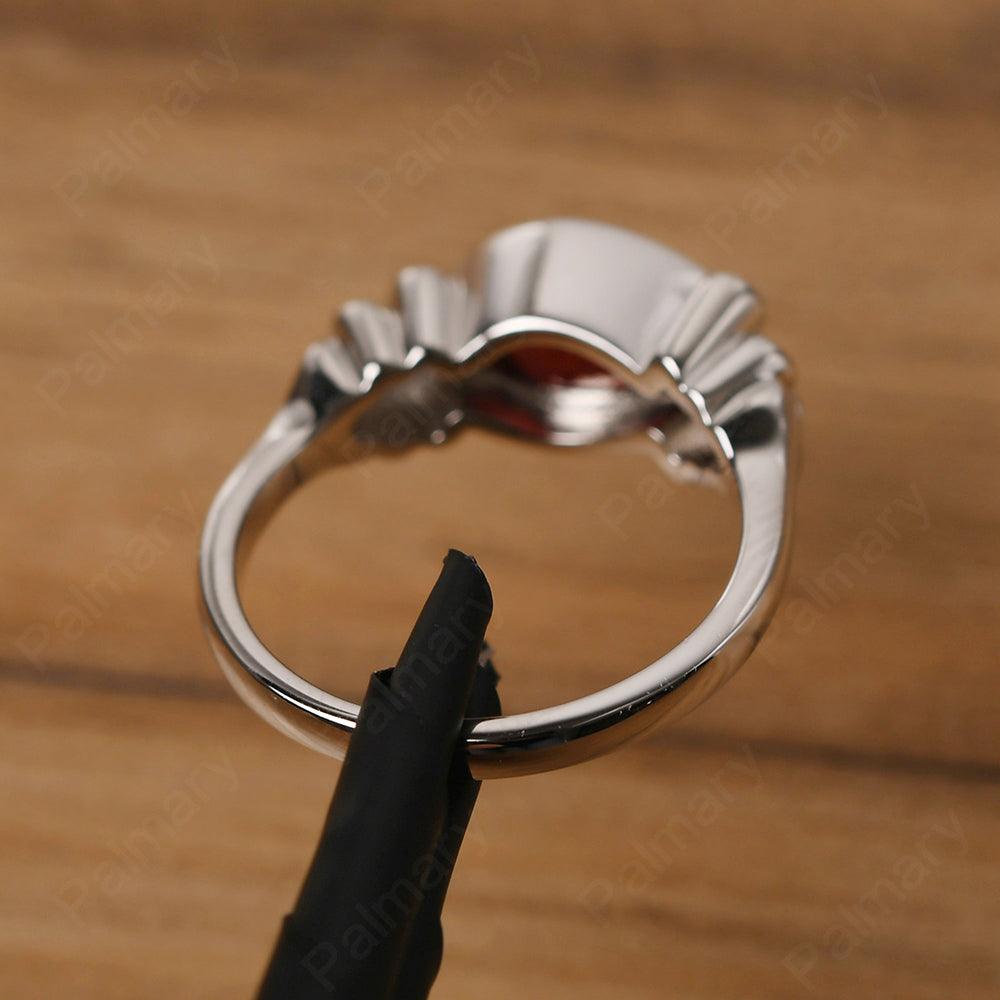 East West Pear Shaped Vintage Garnet Ring - Palmary
