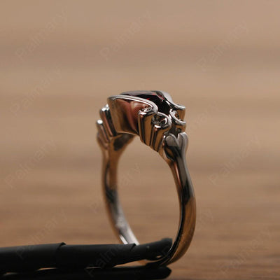 East West Pear Shaped Vintage Garnet Ring - Palmary