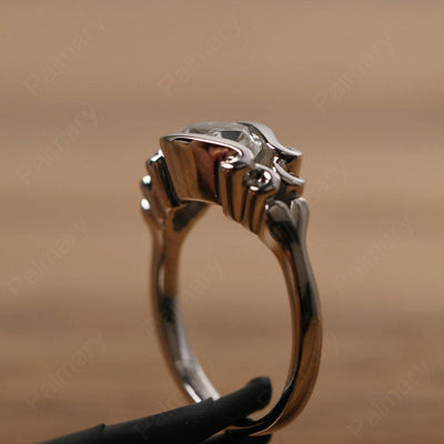East West Pear Shaped Vintage Green Amethyst Ring - Palmary