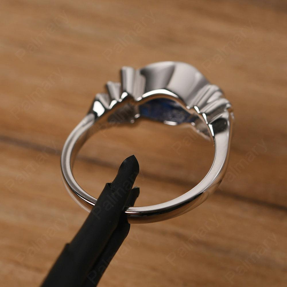 East West Pear Shaped Vintage Sapphire Ring - Palmary
