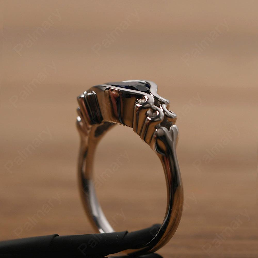 East West Pear Shaped Vintage Sapphire Ring - Palmary