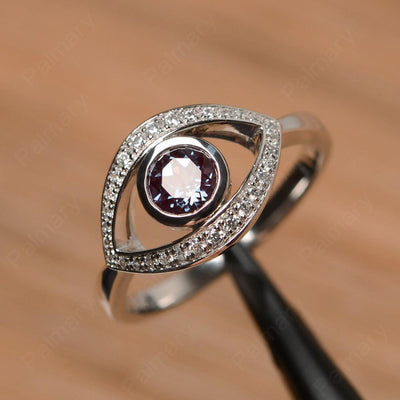 Eye Shaped Alexandrite Bezel Rings - Palmary