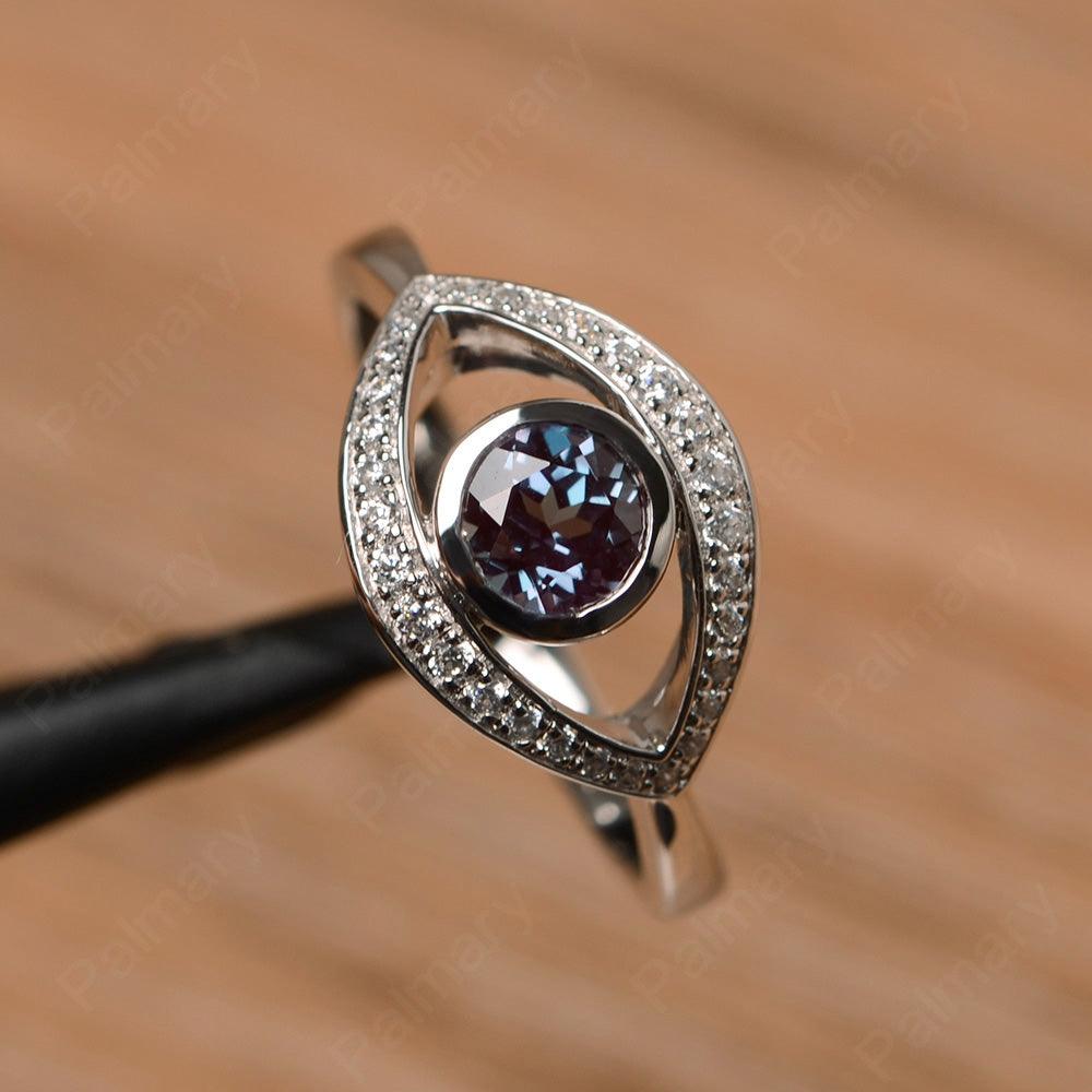 Eye Shaped Alexandrite Bezel Rings - Palmary