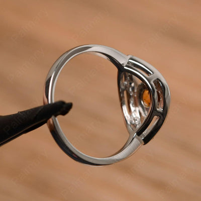 Eye Shaped Citrine Bezel Rings - Palmary
