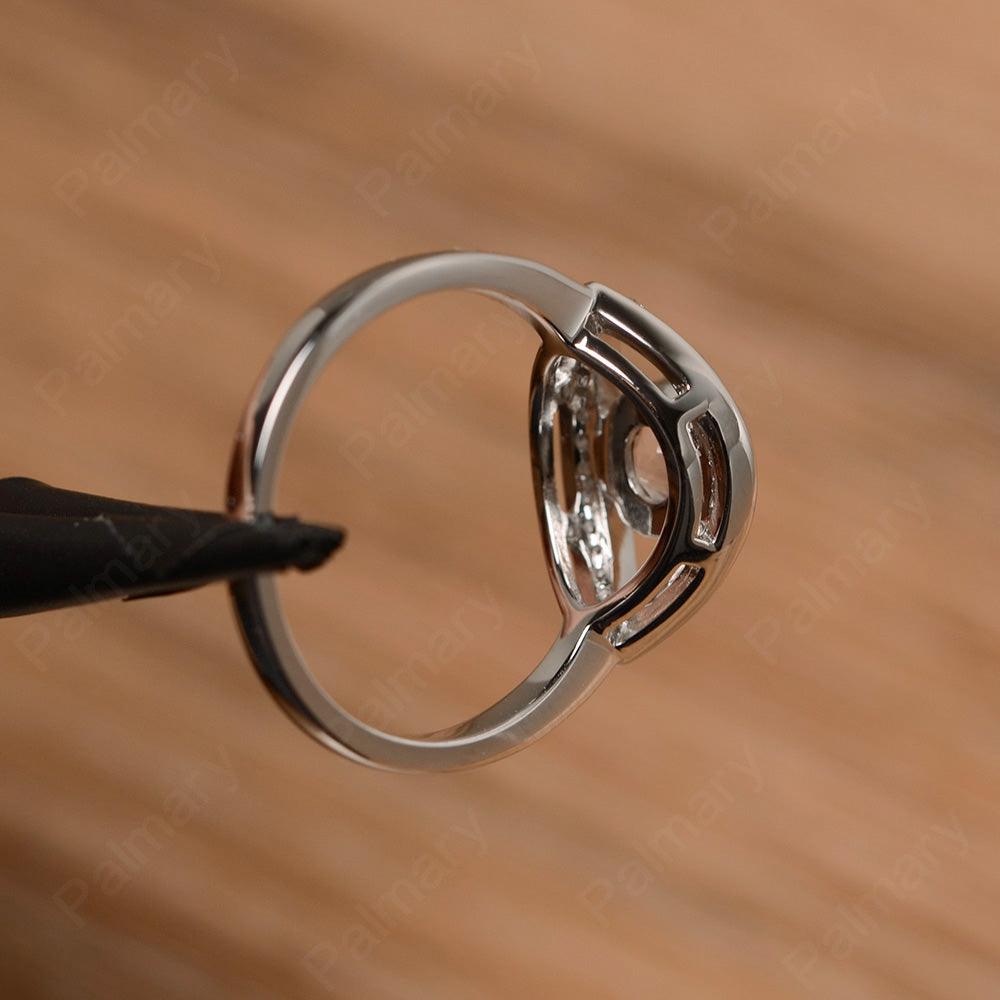 Eye Shaped Rose Quartz Bezel Rings - Palmary
