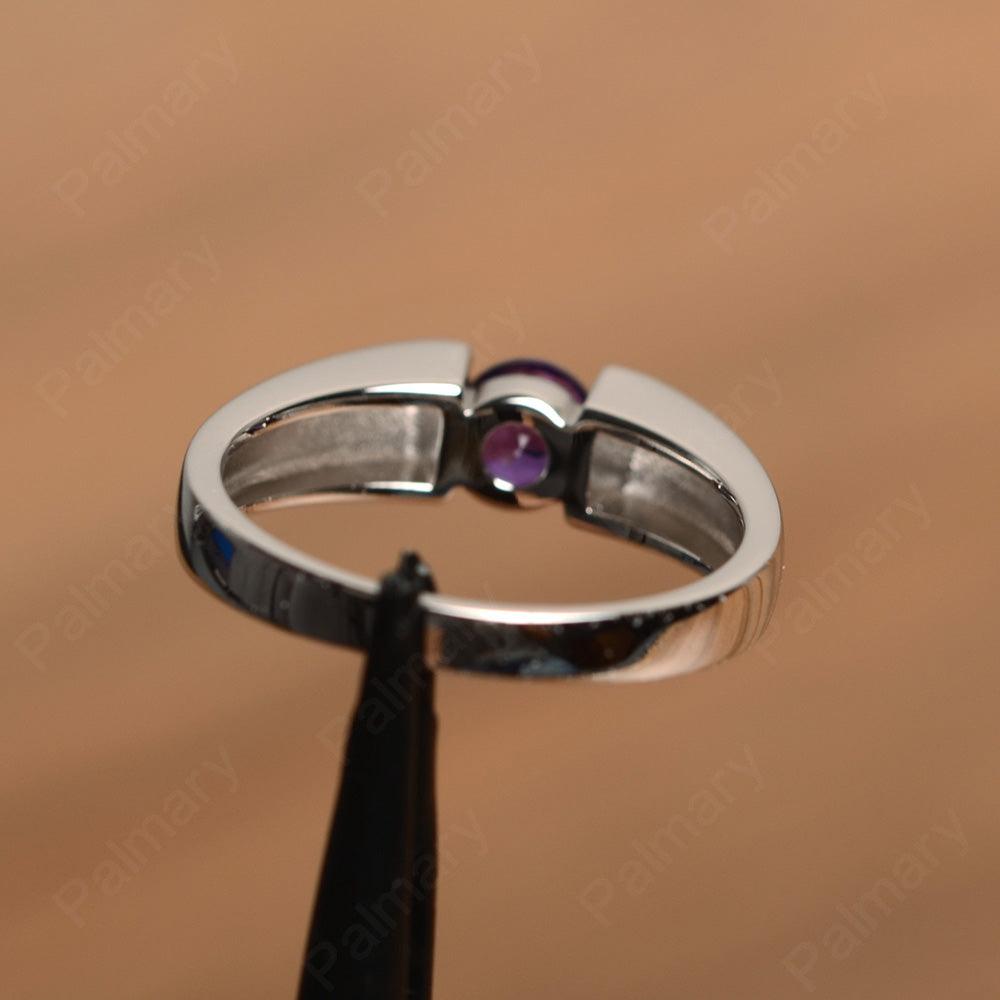 Simple Amethyst Solitaire Rings - Palmary